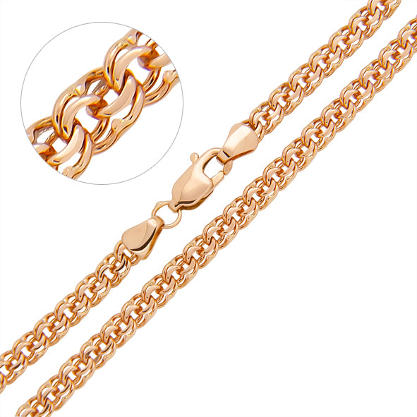 Handmade Bismarck chain, Garibaldi chain, 585 / 14 kt red gold