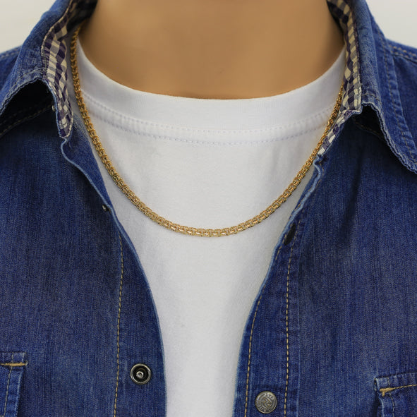 Handmade Bismarck chain, Garibaldi chain, 585 / 14 kt red gold