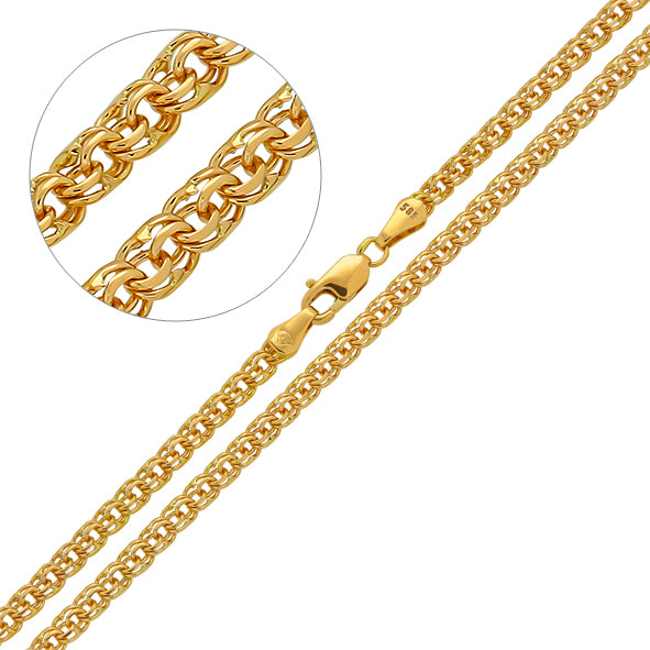 Handmade Bismarck chain, Garibaldi chain, 585 / 14 kt red gold