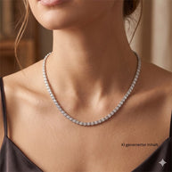 Damen Kette Collier mit Stein / Massivkette / Handarbeit