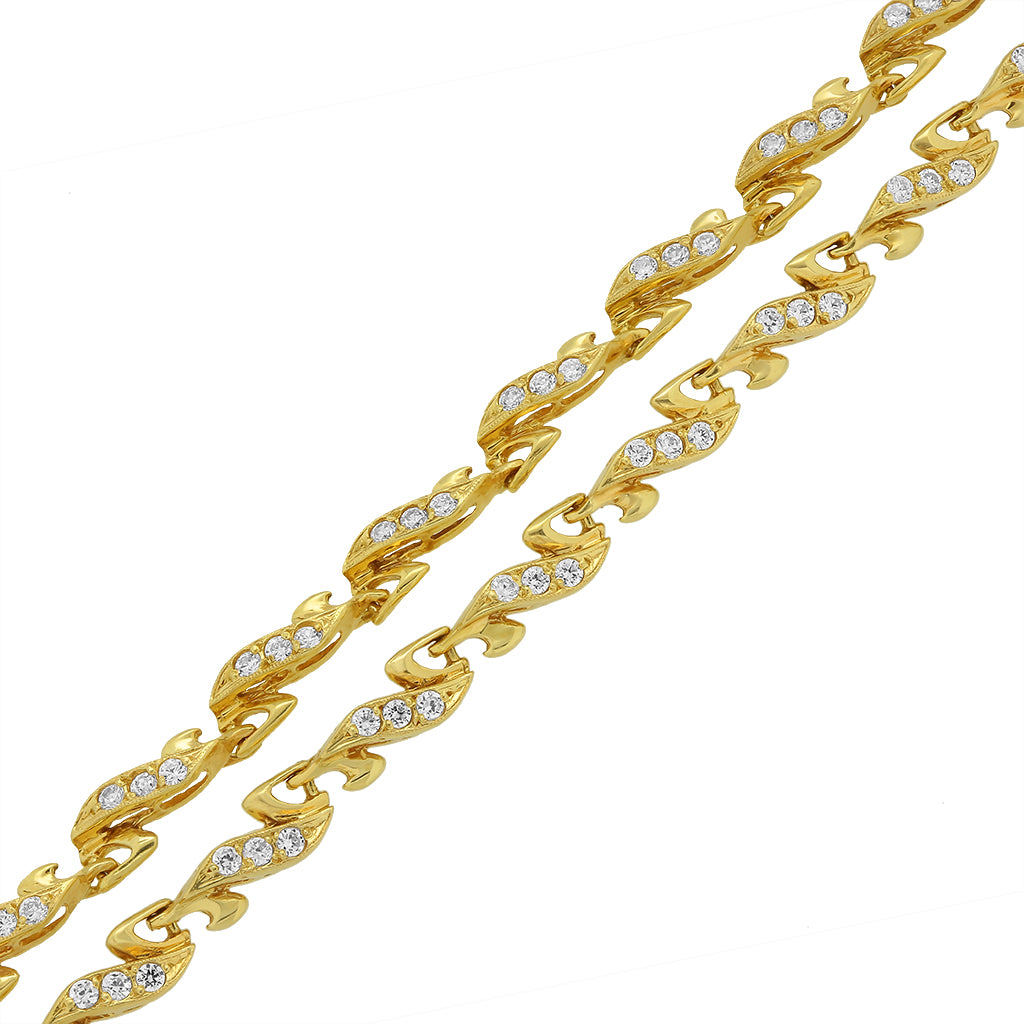 Women's Necklace with stone / Solid Chain