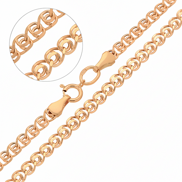 Chain Love necklace, red gold 585 / 14 kt