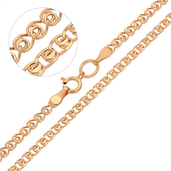 Chain Love necklace, red gold 585 / 14 kt