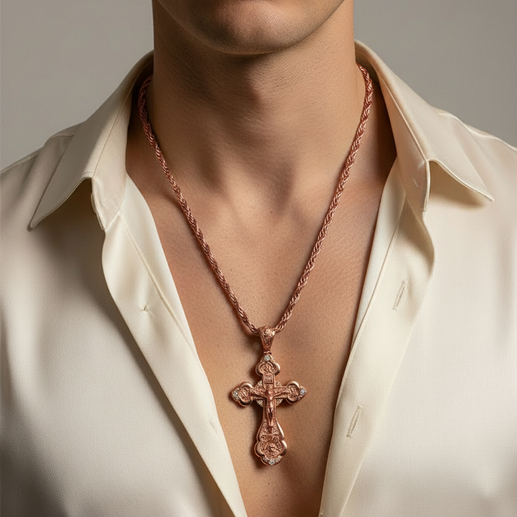 Anhänger Kreuz -orthodox- aus Gold