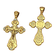 Anhänger Kreuz -orthodox- aus Gold