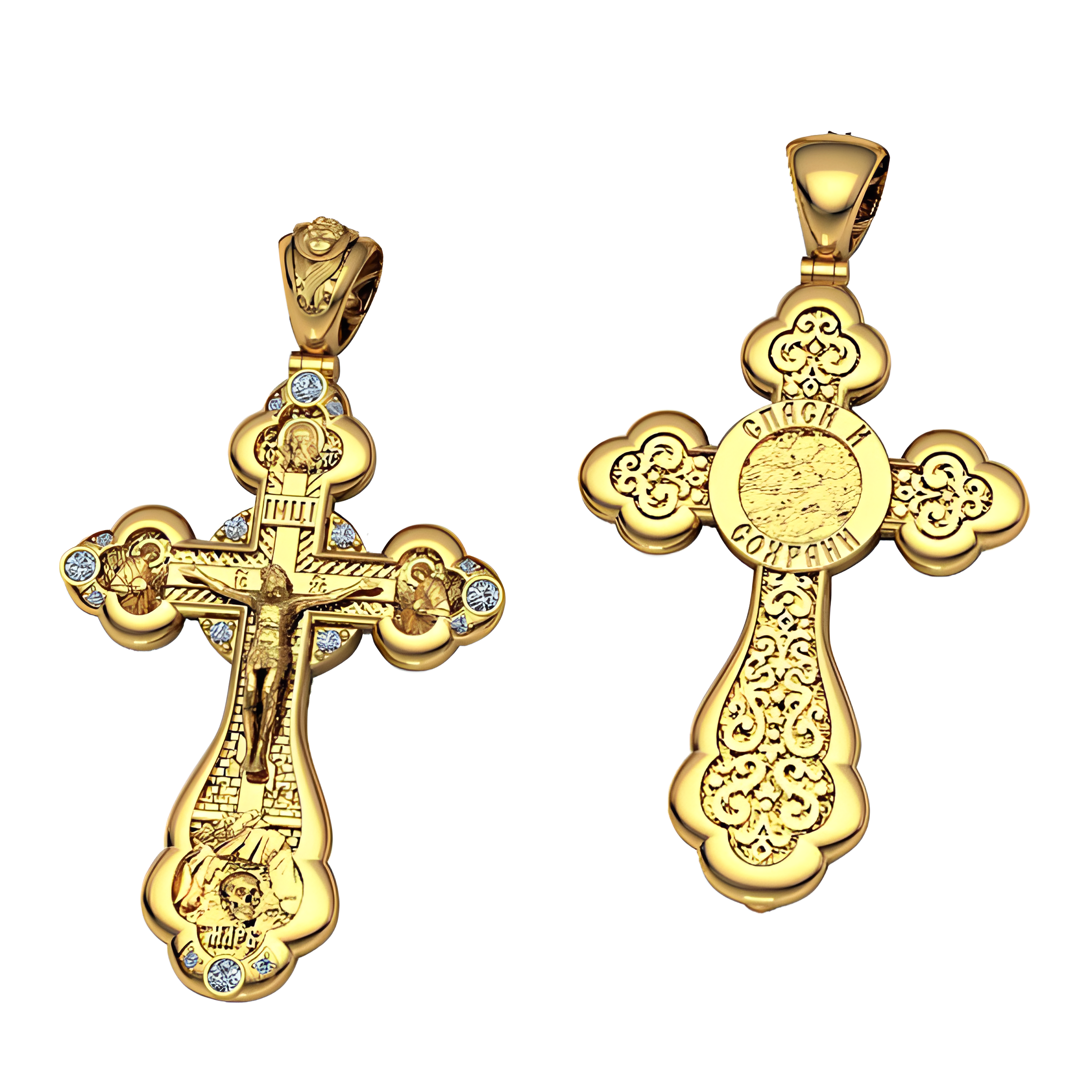 Anhänger Kreuz -orthodox- aus Gold