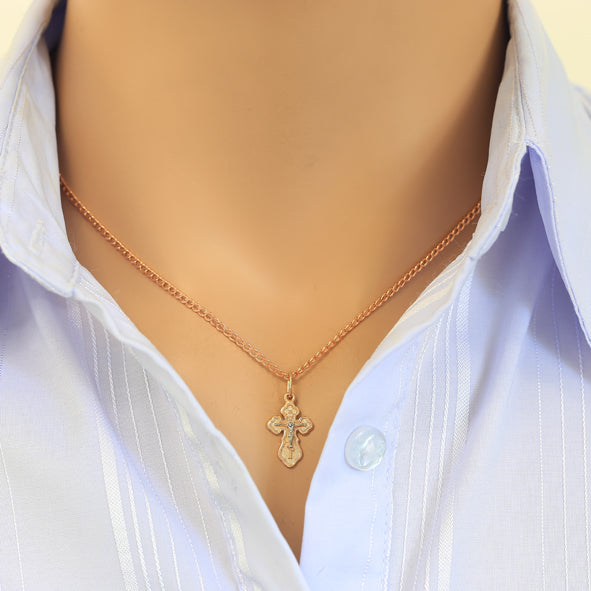 Kreuz Anhänger -orthodox- aus Rotgold