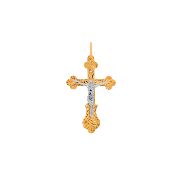 Kreuz Anhänger -orthodox- aus Rotgold 585