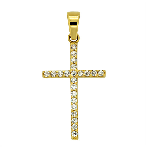 Kreuz Anhänger Gelbgold 585