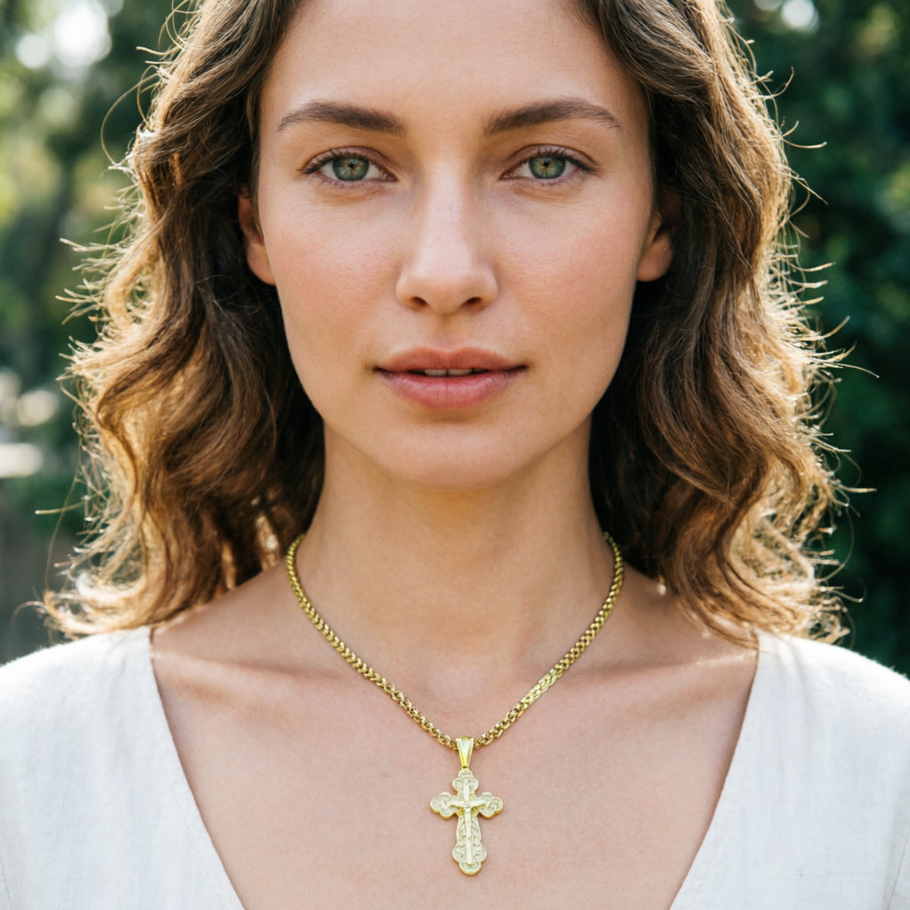 Orthodox Gold Cross Pendant