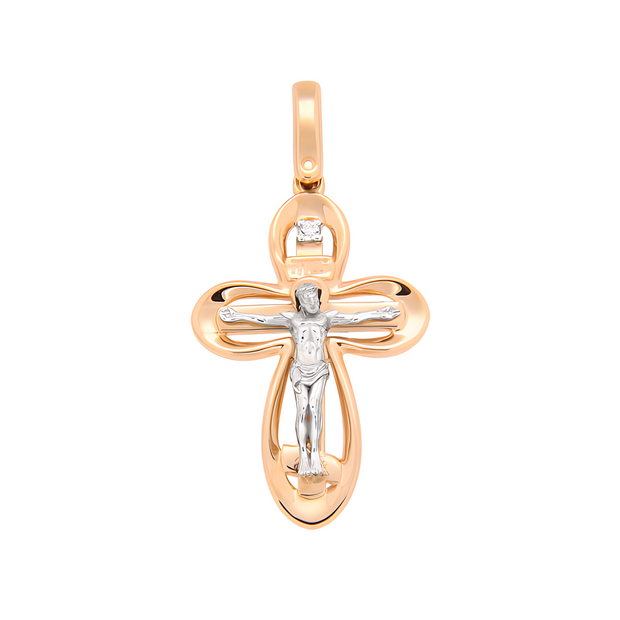 Kreuz Anhänger -orthodox- aus Rotgold 585