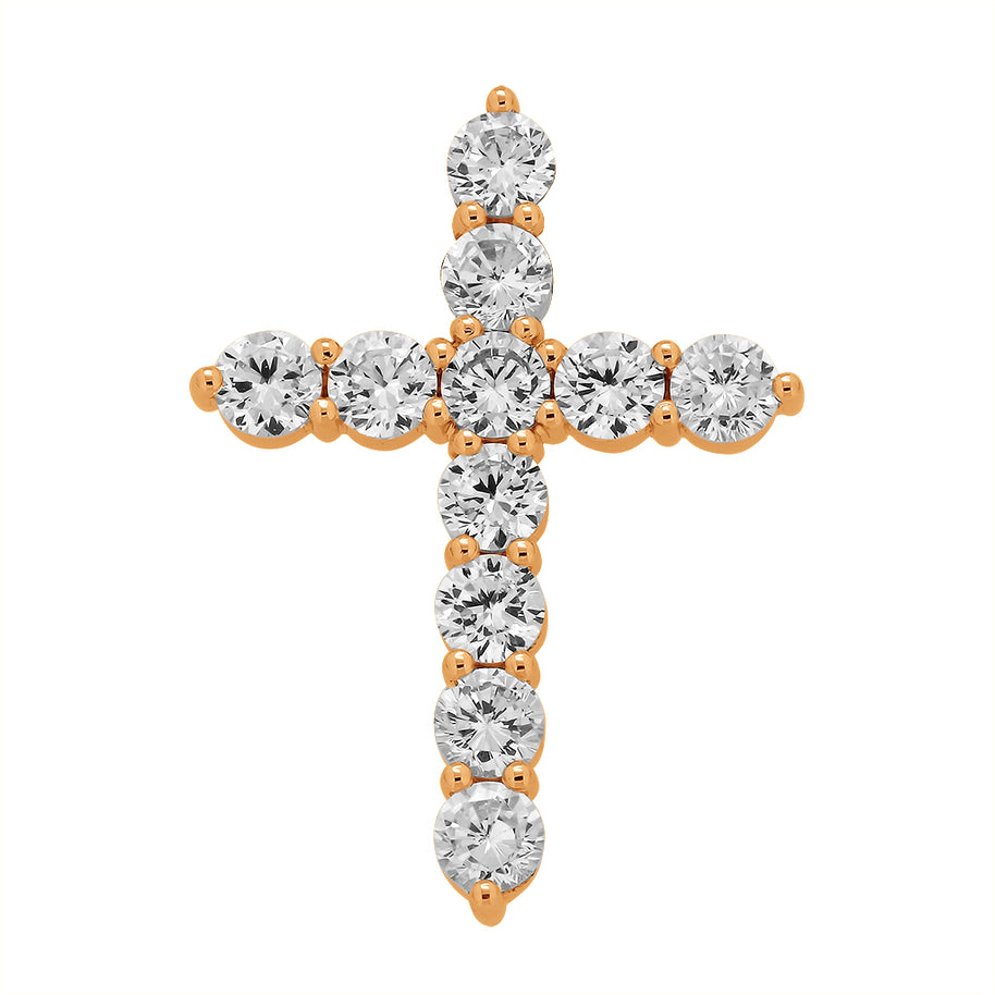 Custom Gold Cross with Precious Stones