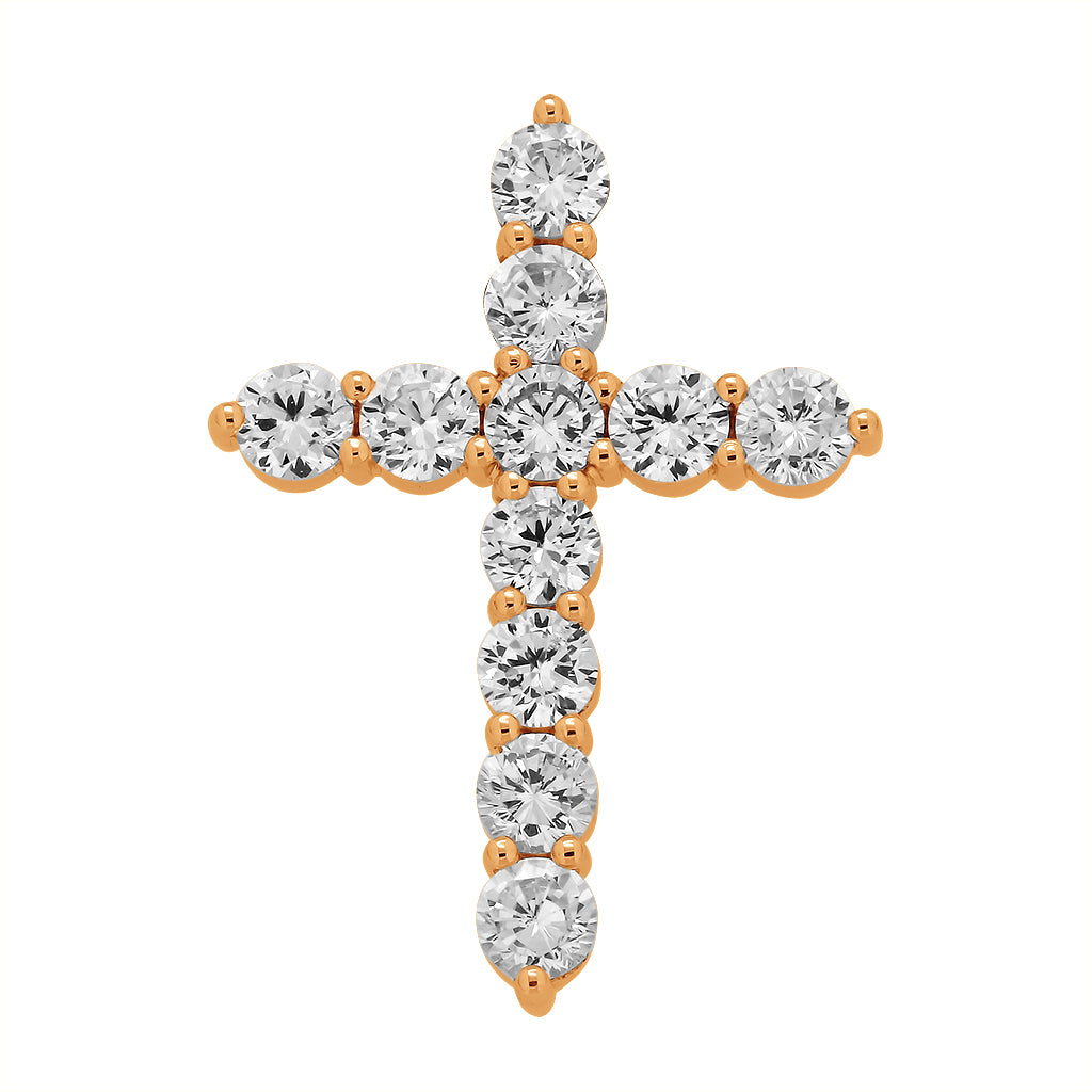 Custom Gold Cross with Precious Stones