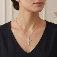 Custom Gold Cross with Precious Stones
