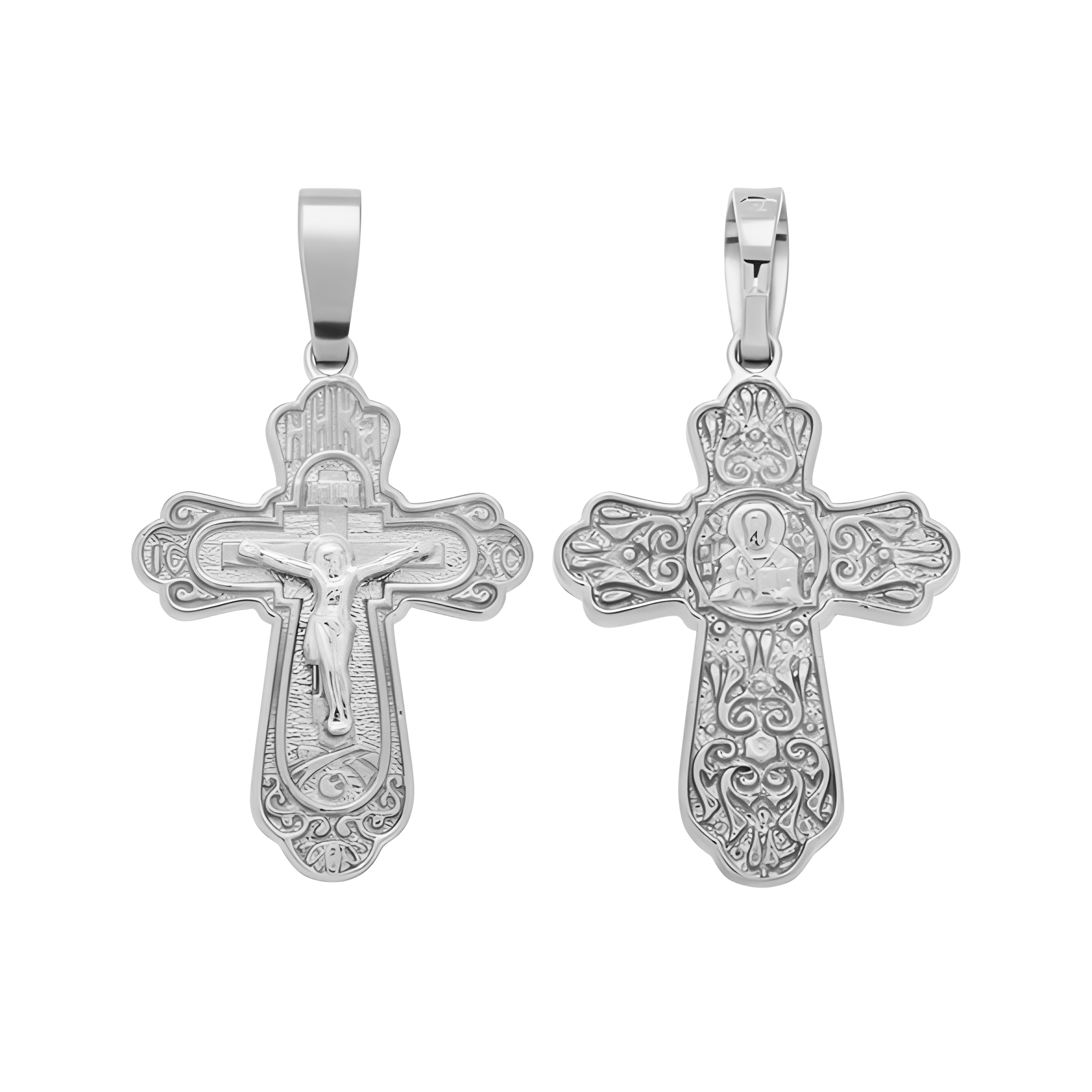 Orthodox cross with the Crucifixion of Christ