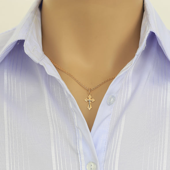 Kreuz Anhänger -orthodox- aus Rotgold