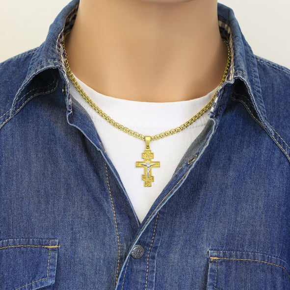 Kreuz Anhänger -orthodox- aus Gold