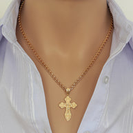 Anhänger Kreuz -orthodox- aus Gold