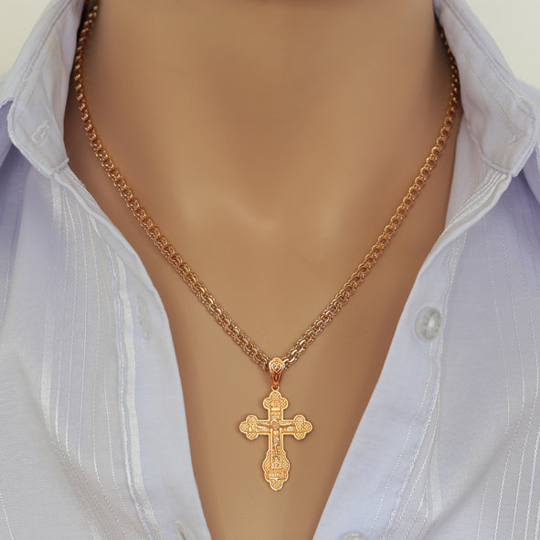Anhänger Kreuz -orthodox- aus Gold