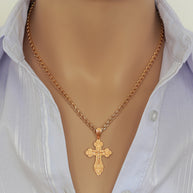 Anhänger Kreuz -orthodox- aus Gold