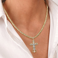 Orthodox cross with the Crucifixion of Christ