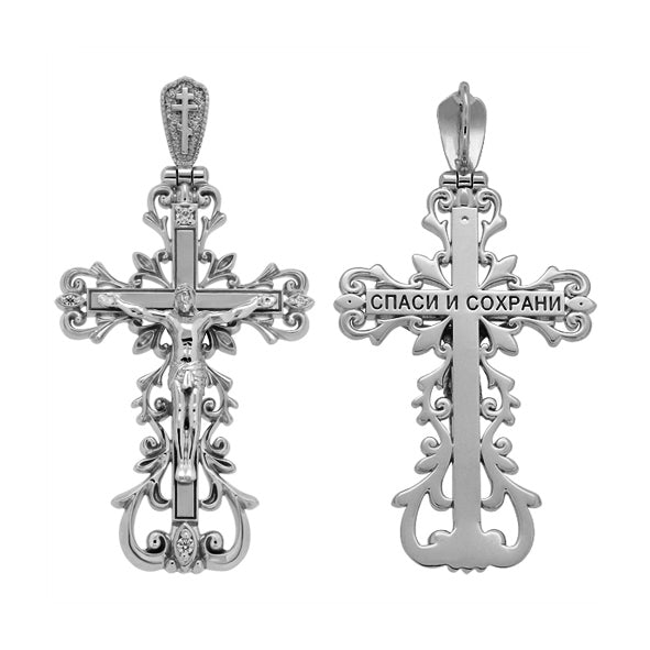 Orthodox cross with the Crucifixion of Christ