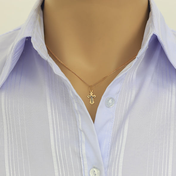 Kreuz Anhänger aus Rotgold 585