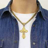 Kreuz Anhänger -orthodox- aus Gold