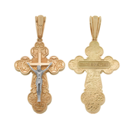 Orthodox cross with the Crucifixion of Christ