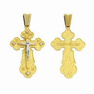 Orthodox cross with the Crucifixion of Christ
