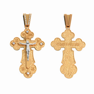 Orthodox cross with the Crucifixion of Christ