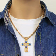 Kreuz Anhänger -orthodox- aus Gold