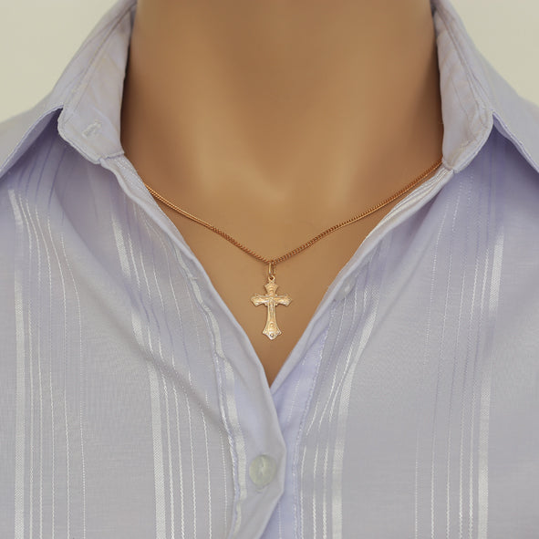 Kreuz Anhänger -orthodox- aus Rotgold