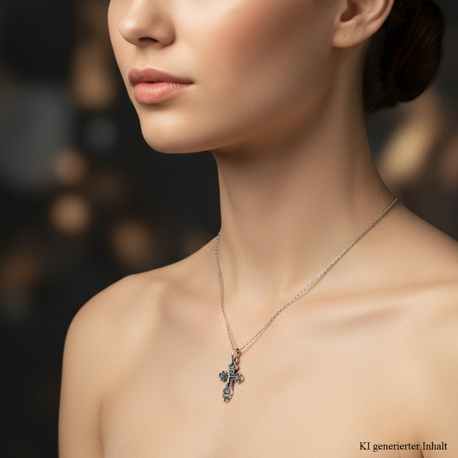 Kreuzanhänger orthodox aus Silber 925