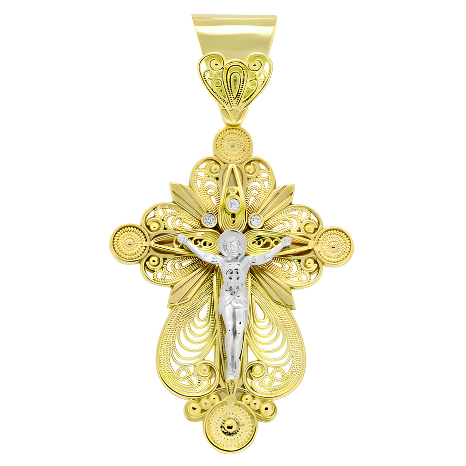 Orthodox cross with the Crucifixion of Christ