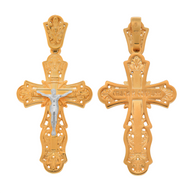Orthodox cross with the Crucifixion of Christ