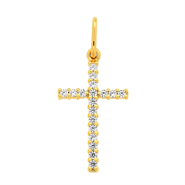 Custom Gold Cross with Precious Stones