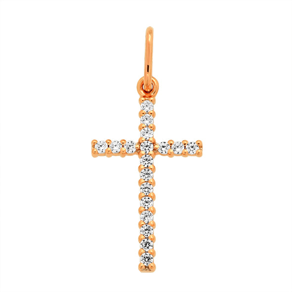 Custom Gold Cross with Precious Stones