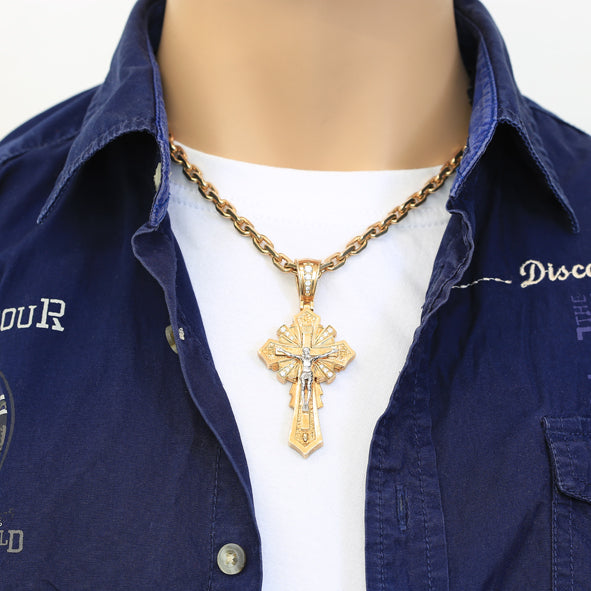 Kreuz Anhänger -orthodox- aus Gold