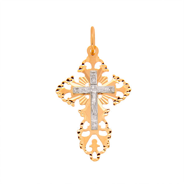 Kreuz Anhänger -orthodox- aus Rotgold