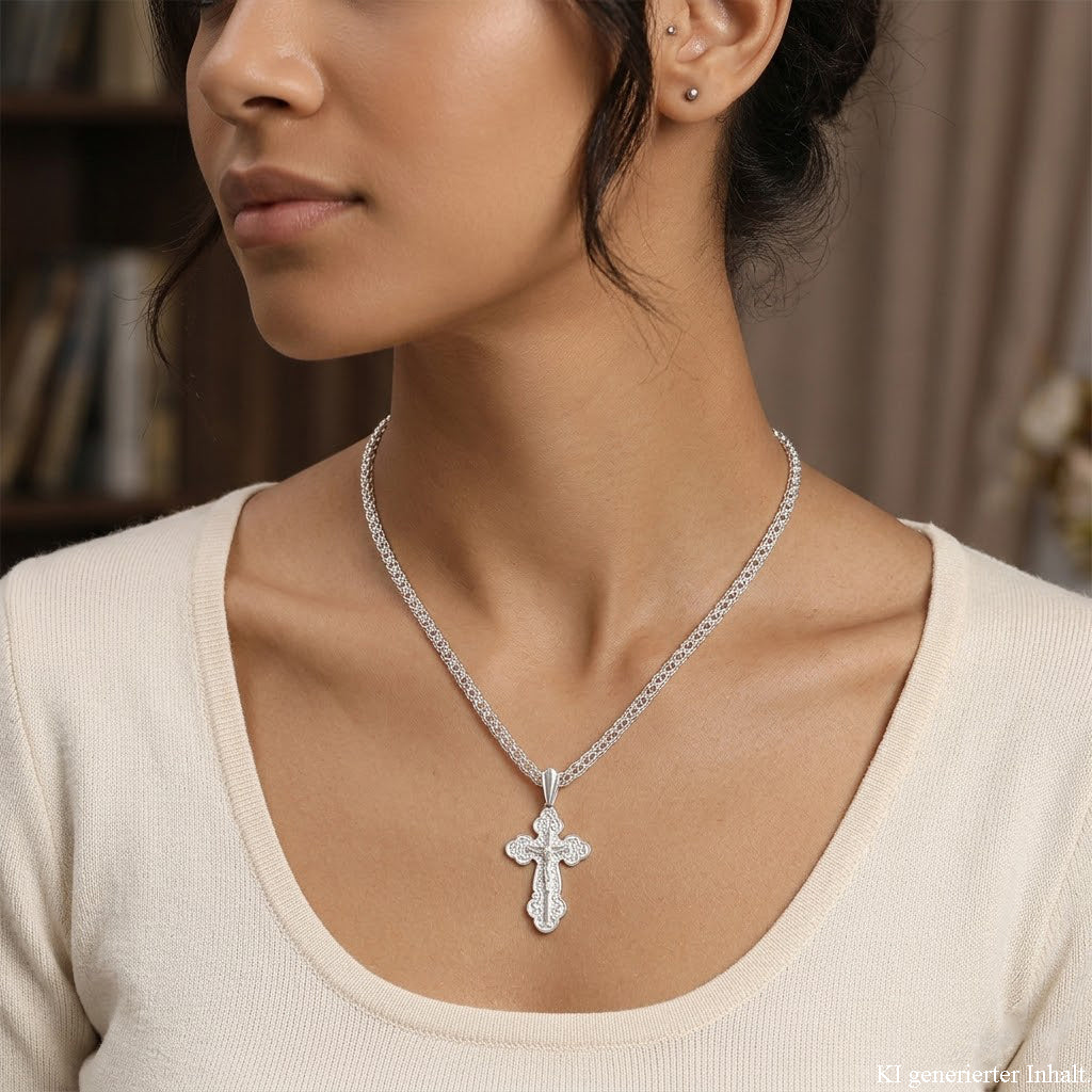 Russian Orthodox Silver Cross Silver 925