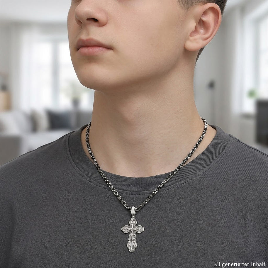 Russian Orthodox Silver Cross Silver 925