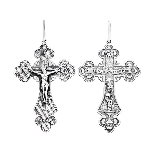 Кулон в виде креста. Серебро 925 пробы.