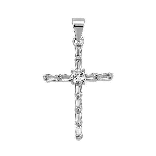 Kreuzanhänger Silber 925 mit Zirkonia