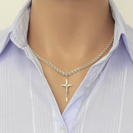 SILBER KREUZ Katholische Kreuz mit Jesus
