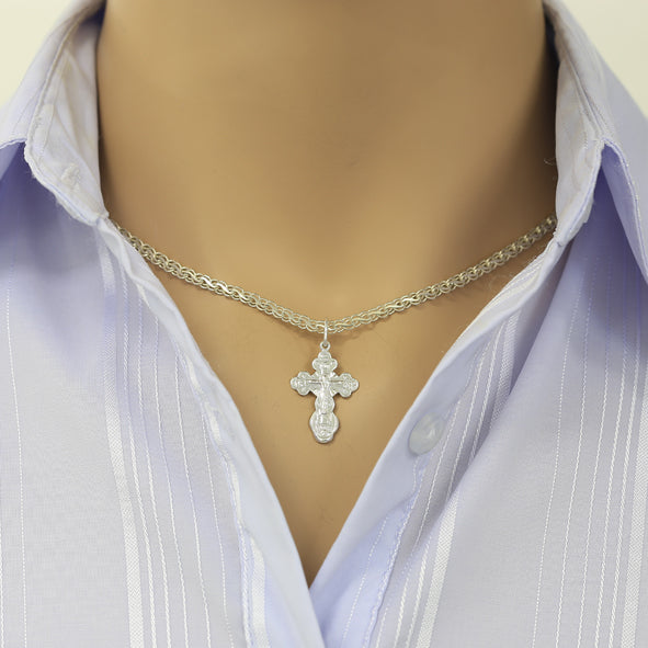 Kreuz Anhänger, russisches Silber