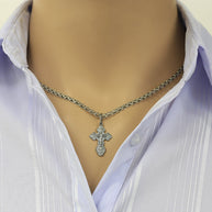 Kreuz Anhänger, russisches Silber