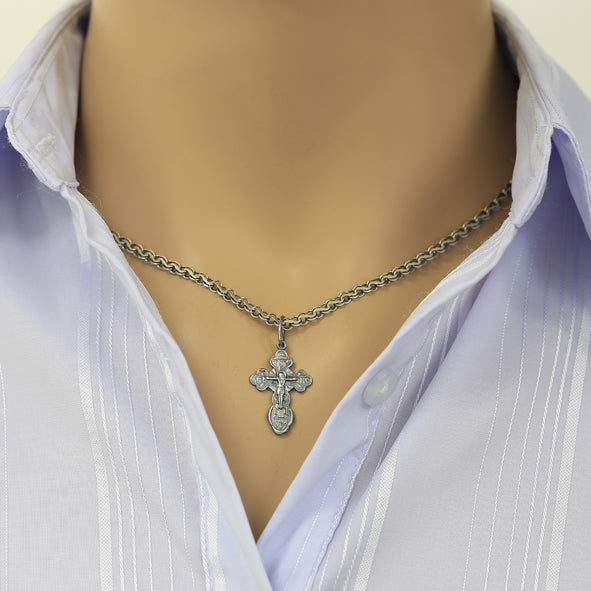 Kreuz Anhänger, russisches Silber