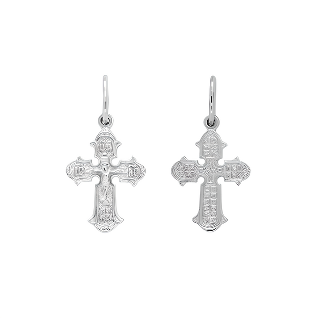 Православный крест-подвеска из серебра 925 пробы.