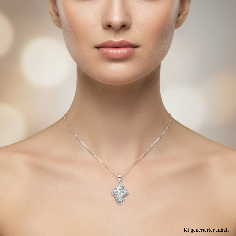Kreuzanhänger orthodox aus Silber 925
